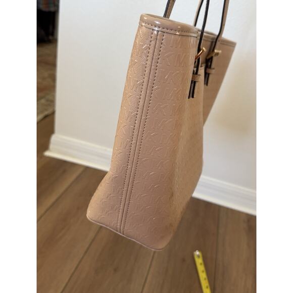 MICHAEL KORS Jet Set Travel Medium Oyster Tote Bag 38T8XTVT2A Patent Leather - Picture 4 of 16